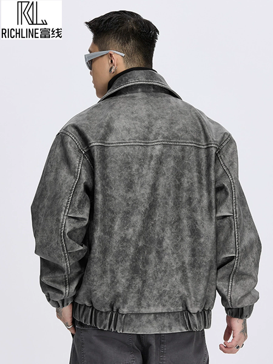 Demi-season ретро полиуретановая модная ветровка для отдыха, oversize