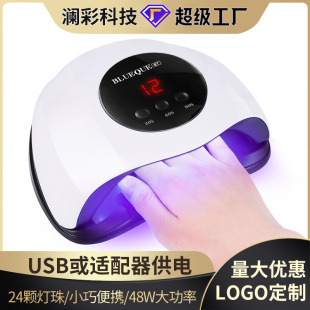 Intelligent induction 48W nail lamp phototherapy machine quick dry not Black Hand LED nail instrument UV nail baking lamp cross-border new