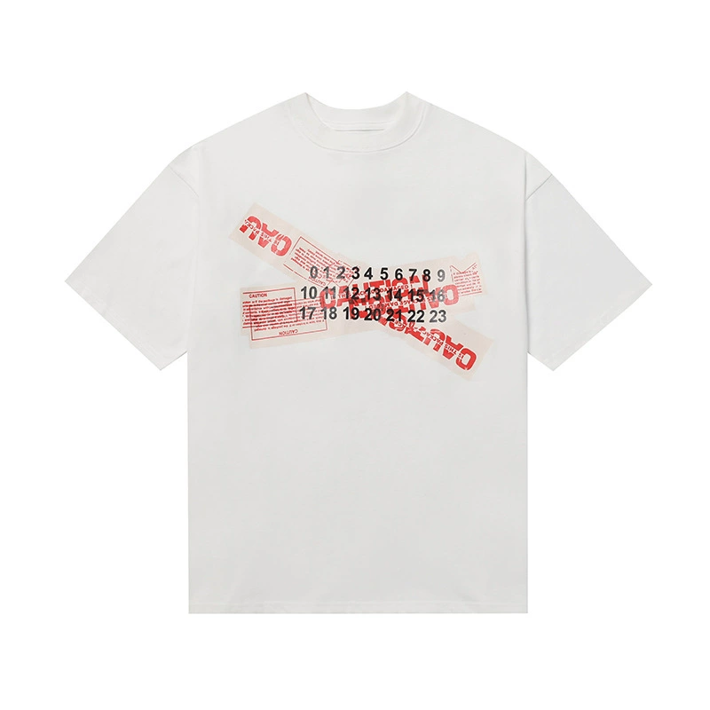 Maison Margiela 24SS коллекция MM6 цифровой узор круглый вырез мужской и женский модный бренд укороченный рукав футболка серия