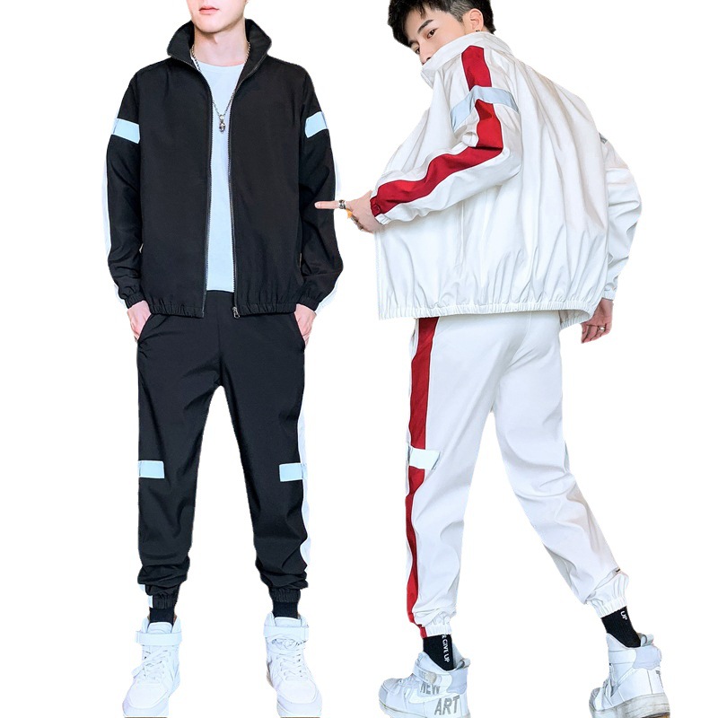 Conjunto deportivo informal para hombre de otoño, chaqueta informal elegante con cuello alto para primavera y verano, conjunto de dos piezas de marca moderna para correr