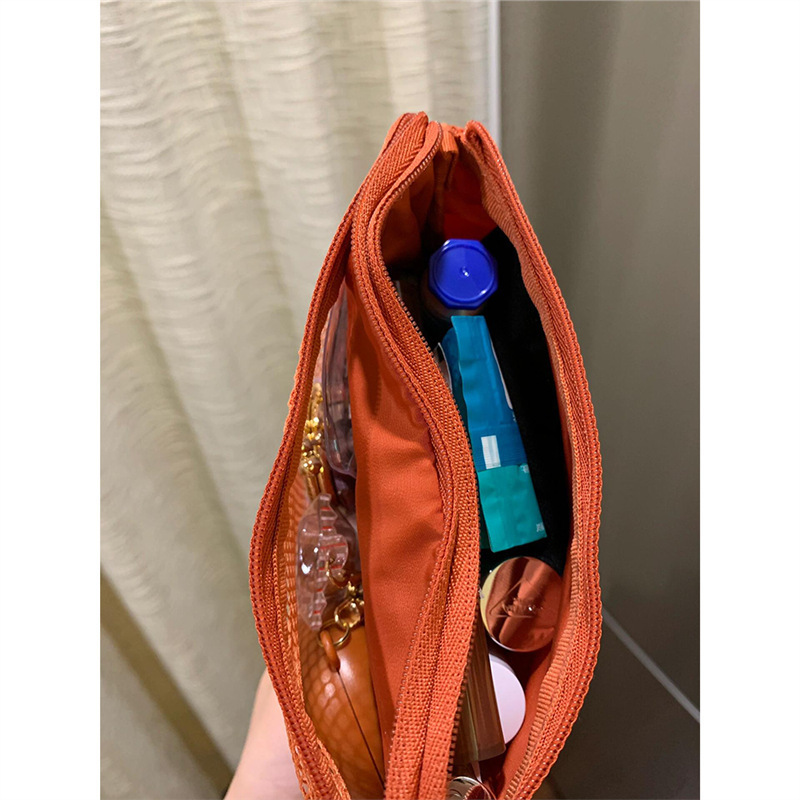 化粧品バッグ muji 二層ポータブル化粧品バッグ小型旅行メッシュ軽量収納袋|undefined