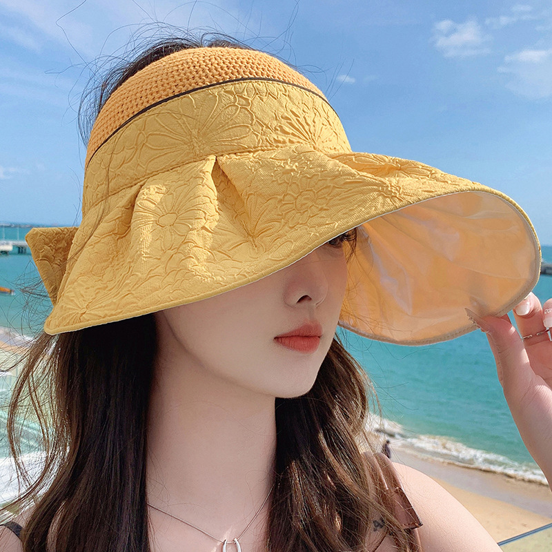 Women's Sun Visor Hat Stylish Travel Beach Sun Protection Hat_voghion.com