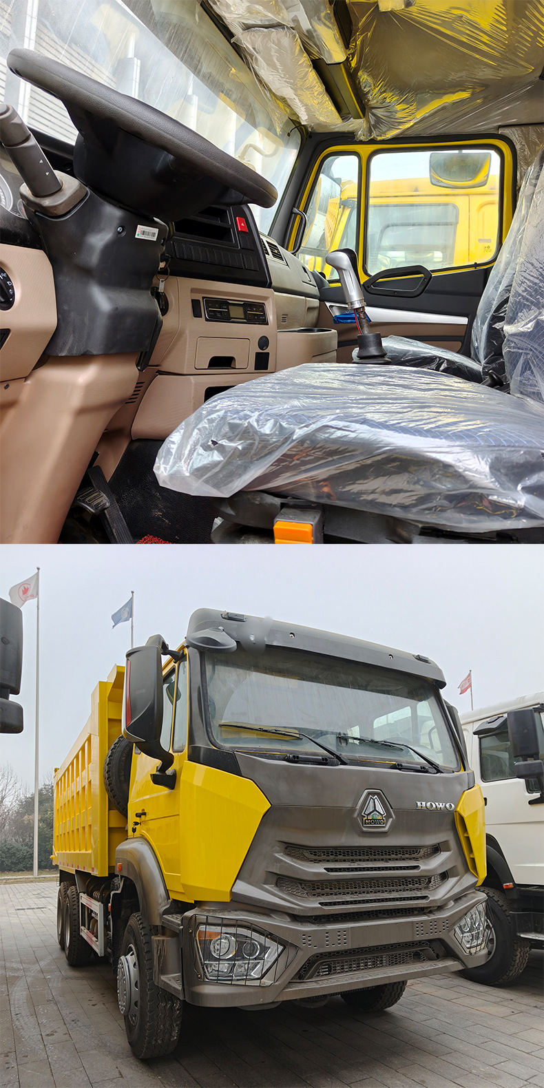 Used Howo 6×4 Dump Truck for Sand and Earth Engineering, Heavy-Duty Chassis, Heavy-Load Unloading Dump Truck