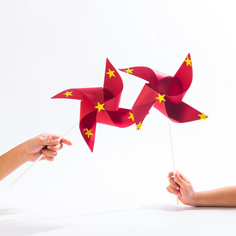 手工红旗材料包DIY手工制作手摇旗幼儿园学生儿童国庆粘贴小红旗|undefined