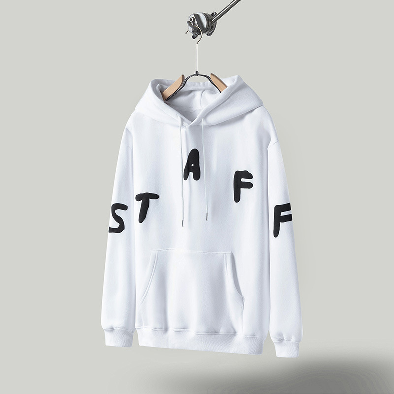 Sweat à capuche unisexe style high street avec lettres brodées_voghion.com