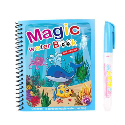 Children's diy magical water painting book cross-border magic quiet book baby graffiti coloring book clear water painting book toy