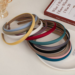 簡約純色百搭發箍少女復古緞面細頭箍甜美氣質發卡日韓頭扣髮飾品