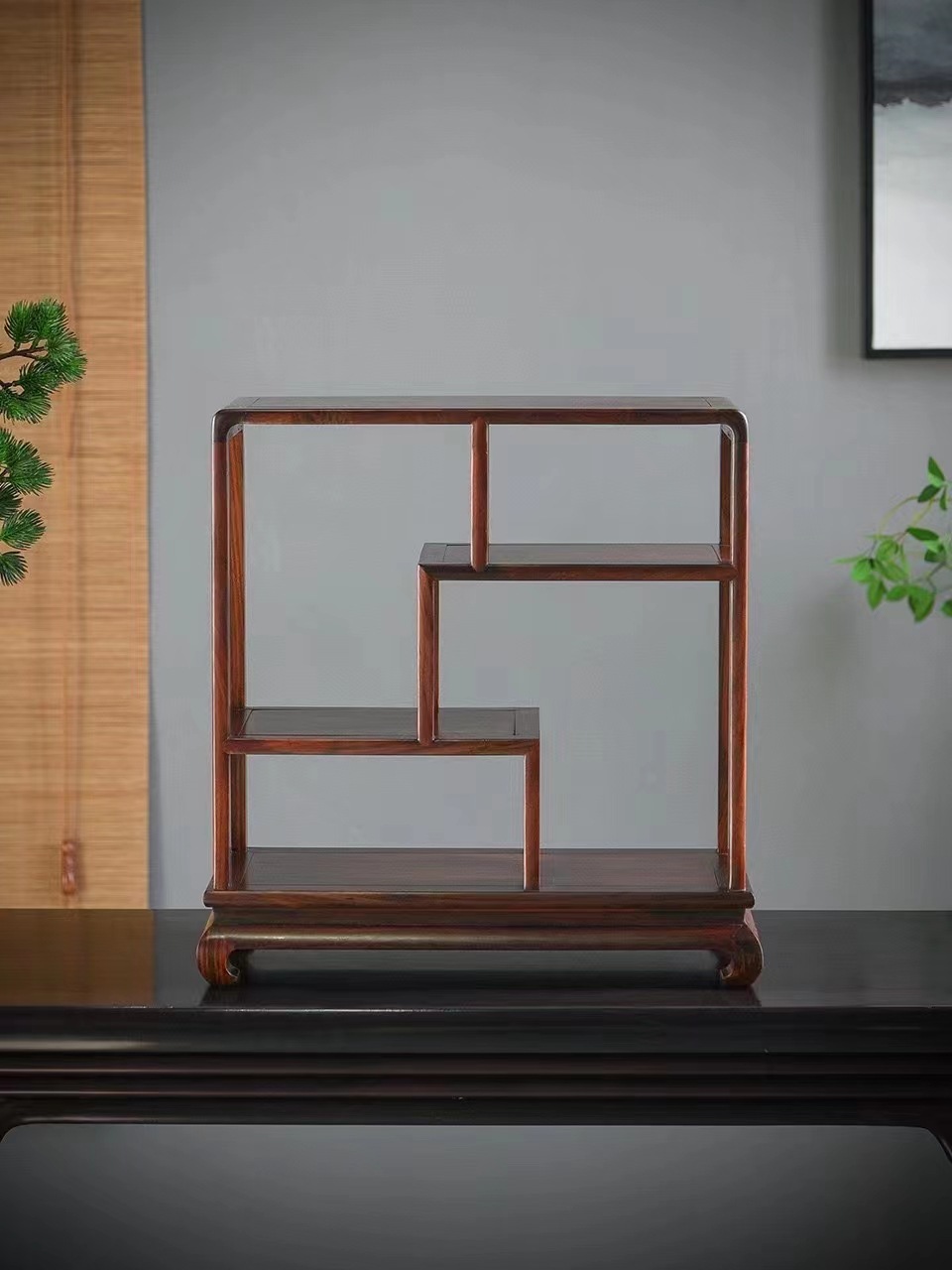 南美红酸枝微凹黄檀方形博古架多宝格茶柜仿古典新中式红木家具