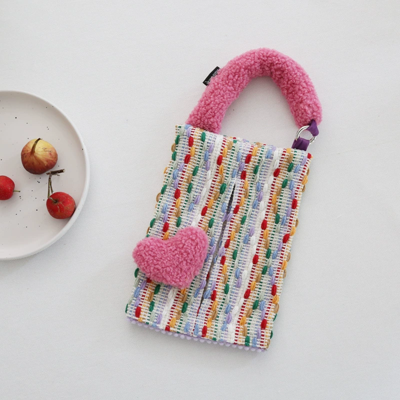 Design love color line paper bag bedroom living room tissue packaging car hanging tissue box factory