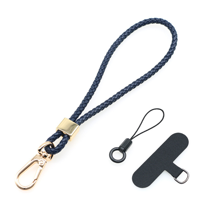 5MM de piel de oveja tejida junta de cordón de teléfono móvil de piel de vaca clip de teléfono móvil correa de la Cámara cuerda anti-perdido crossbody cuello cuerda