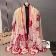 丝巾夏季薄款女超大多功能夏天外搭海边时尚防晒大披肩沙滩巾纱巾