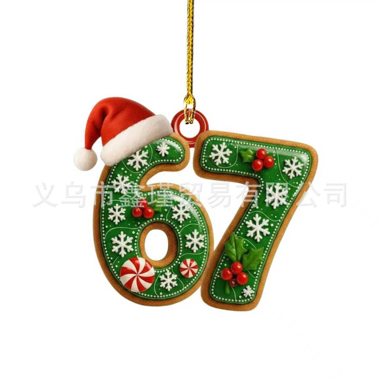 Ventas transfronterizas calientes seisseven67 seis siete decoraciones de Navidad acrílicas decoración divertida