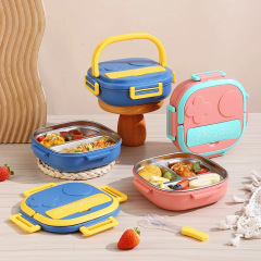Tedermei Child's Meal Box, 304 Stainless Steel Lunch Box, Portable Divider, Outing Convenient, Baby Bento Box