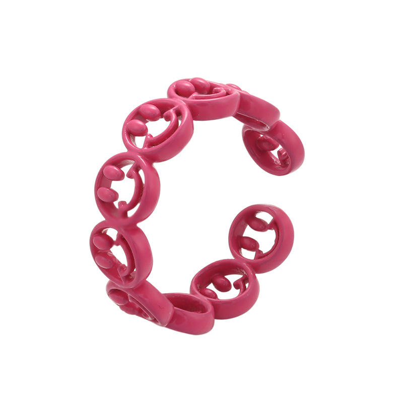 Fashion Smiley Face Copper Open Ring 1 Piece