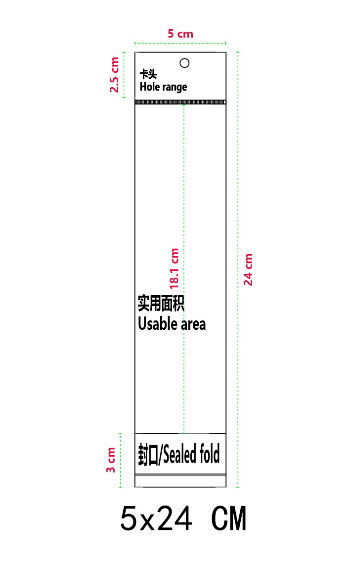 5*24*흰색+투명 100pcs/PCS*양면 5 실크