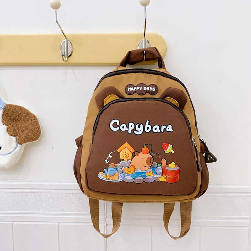 Kapibala nueva mochila escolar para niños de jardín de infantes, niños y niñas, reducción de la carga de ocio, mochila ligera, bolsa de bocadillos de salida