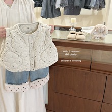 【咸檸七】女童秋冬裝洋氣波點棉馬甲女寶寶保暖背心加厚坎肩兒童