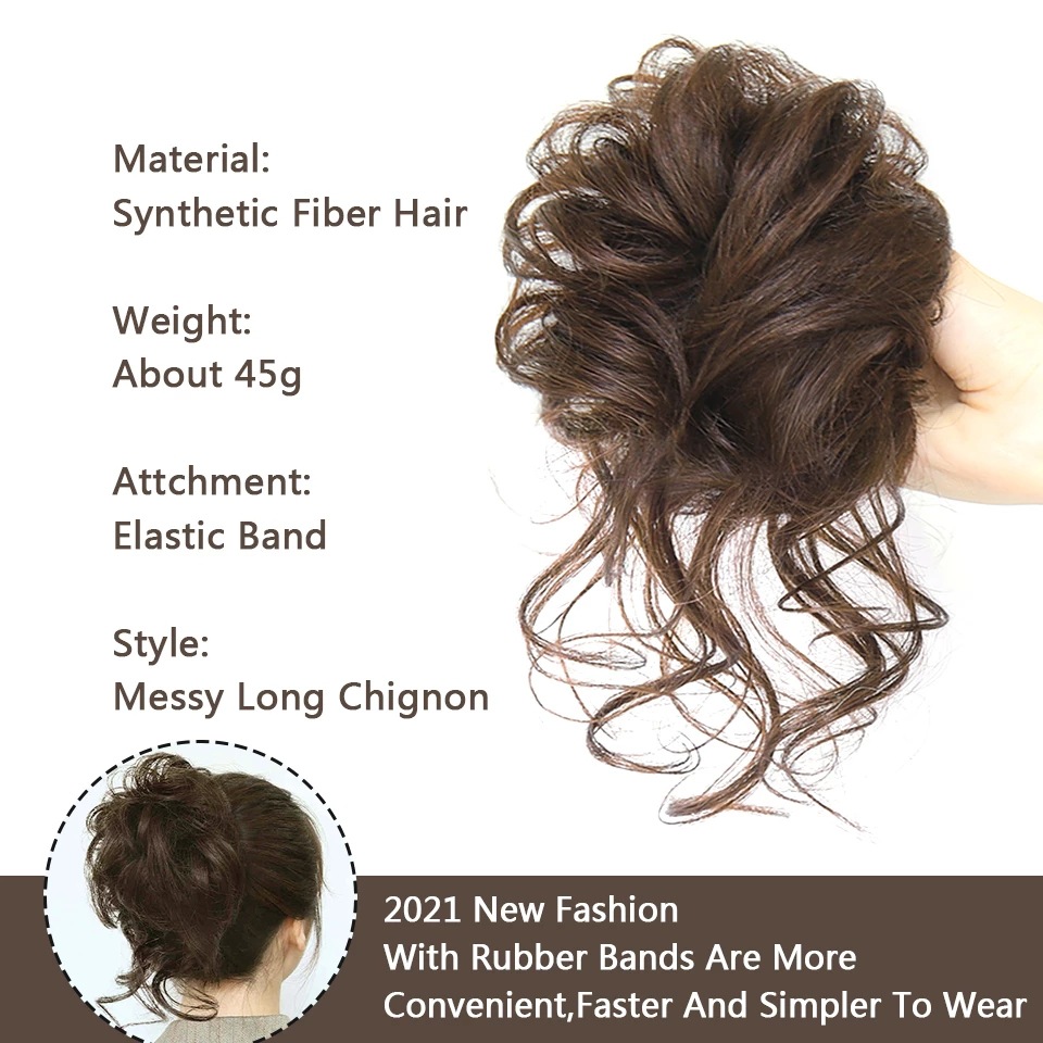 Foreign trade Amazon Bud ball head Chemical Fiber high temperature wig female invisible fluffy natural long beard long beard wig ring