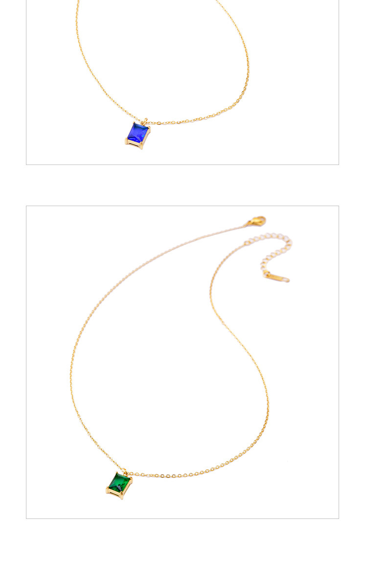 Fashion Geometric Titanium Steel Pendant Necklace Inlay Zircon Stainless Steel Necklaces 1 Piece 1 P