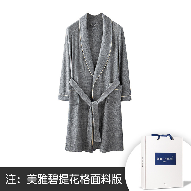 Pijamas largos de terciopelo de doble cara de lujo para hombres de otoño e invierno