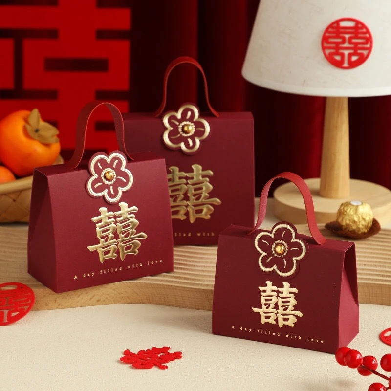 Horizontal version [double happiness + flowers]