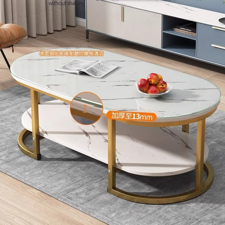 Mesa de café hogar sala de estar moderna simple Internet celebridad mesa pequeña apartamento pequeño Luz de lujo mesa de té de vidrio templado sofá mesa auxiliar