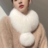 Корейская версия нового зимнего искусственного меха лисы, короткий большой меховой шарик, темперамент, универсальный утолщенный шарф и шарф из искусственного меха