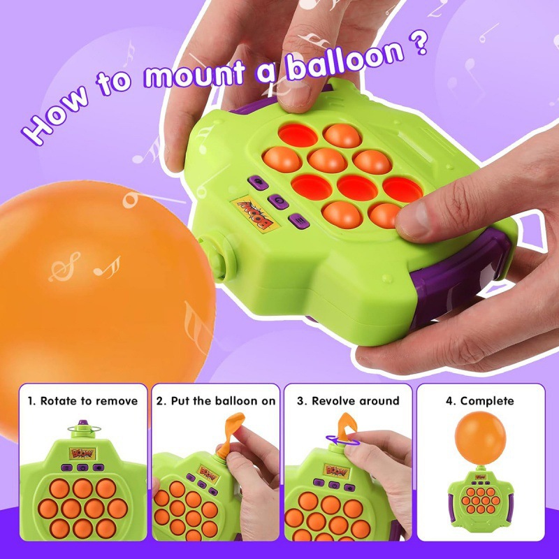 2024 Cross-border New Products Press Music Blowing Balloon Speed Push Children Charging to Break through the Raticide Pioneer Game Machine Toy