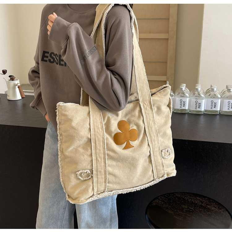 577g Weight Polyester Lining Material Sewing Thread Fashion Element Open Closure Type Double Handle Strap Type Tote Bag Bags Type Daily, Street, Shopping Occasion Canvas Material Solid Color Pattern All Seasons Season Women's Gender Streetwear Style Square Shape Large Size Women's Large Canvas Solid Color Streetwear Sewing Thread Square Open Tote Bag 19