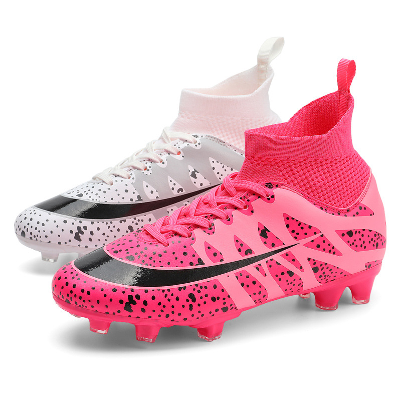 Transfronterizo nuevos zapatos de fútbol hombres y mujeres transpirables de color de Pato Mandarín alto-top largo y corto zapatos de fútbol de uñas hierba más tamaño zapatos de entrenamiento