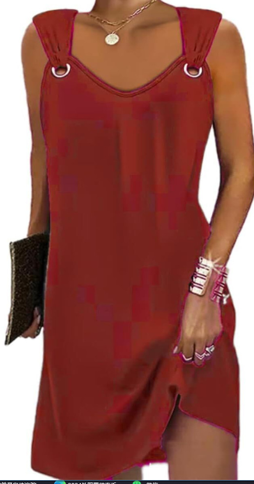 Slim Fit Mid Length Spaghetti Strap Dress Eyelet Button Detail Ethnic Style Spring Summer Wholesale Available