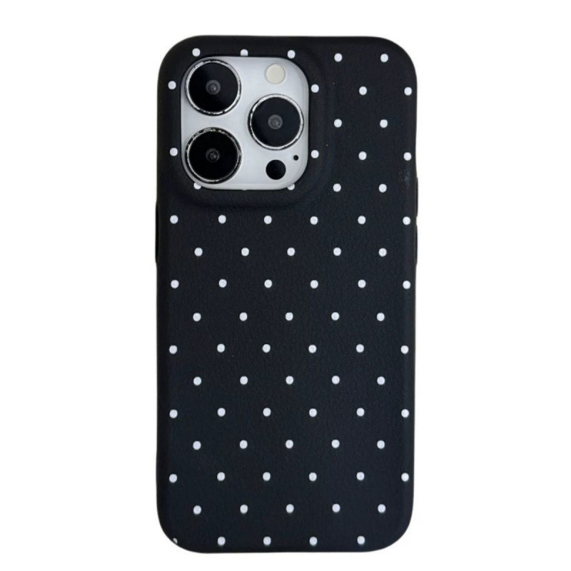 可爱波点猫咪适用苹果14手机壳iPhone16纯色15promax新13包12女|undefined