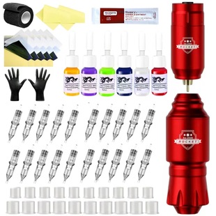 Mini Rocket Tattoo Machine suit Motor Wireless Tattoo Power RCA Interface Rotary Tattoo Pen Kit
