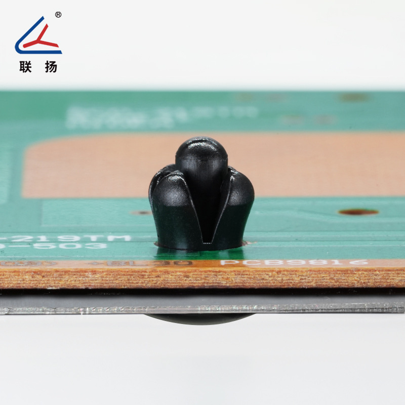 Lianyang R型拡張リベット ナイロンバックル プラスチックプッシュ式ナイロンリベット固定バックル ブラック|undefined
