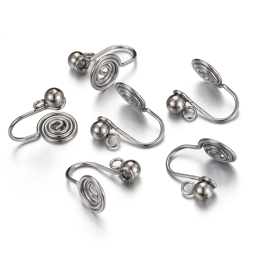 ステンレス製蚊取り盤耳クリップ耳クリップ変換器無痛見えないイヤリングdiy耳穴なしu型イヤリング