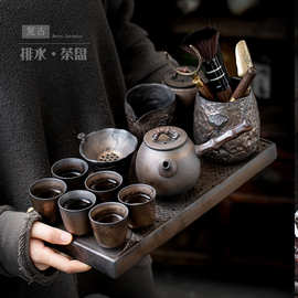 德化陶瓷功夫茶具套装复古鎏金泡茶器茶壶茶杯茶盘整套工厂批发