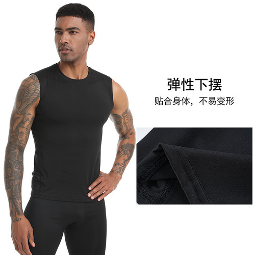 Short sleeve cross-border training sports running outdoor fitness basketball football high elastic base quick-drying vest