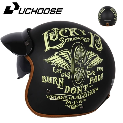 Specially Designed for Wholesale, Retro Helmets for Men and Women, Suitable for All Seasons, Half-Helmets with Decals for Riding Electric Bikes and Motorcycles (Motosiklet kaskı (dəbilqə)) - lucky-s