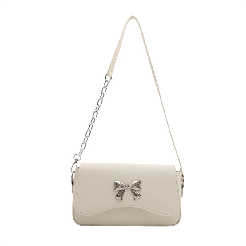 Bolso pequeño con lazo popular de este año para mujer 2024 nuevo estilo estilo occidental primavera y verano mini bolso cuadrado cadena bandolera