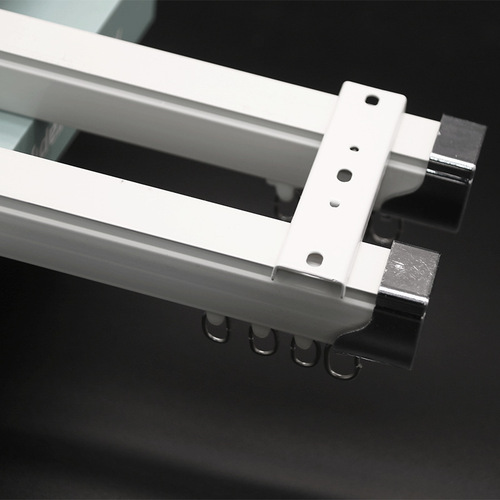 Curtain rod curtain track pulley silent wholesale aluminum alloy thickened single and double slide rail ultra-thin straight rail manufacturer direct delivery