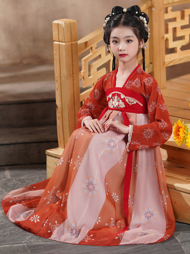 Girls Hanfu Summer  New Ancient Style Super Fairy Children's Dress Ancient Costume Princess Dress Classical Dance Performance Costume