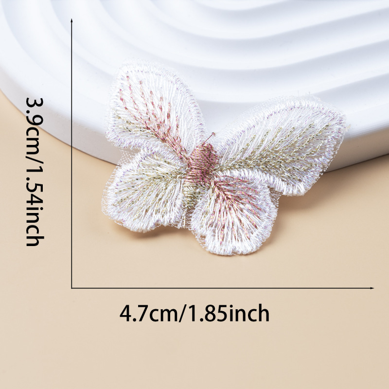 刺繍単層色糸蝶布ステッカー衣類アクセサリーデカール DIY ガーゼスカート漢服頭飾りオーガンザパッチステッカー|undefined