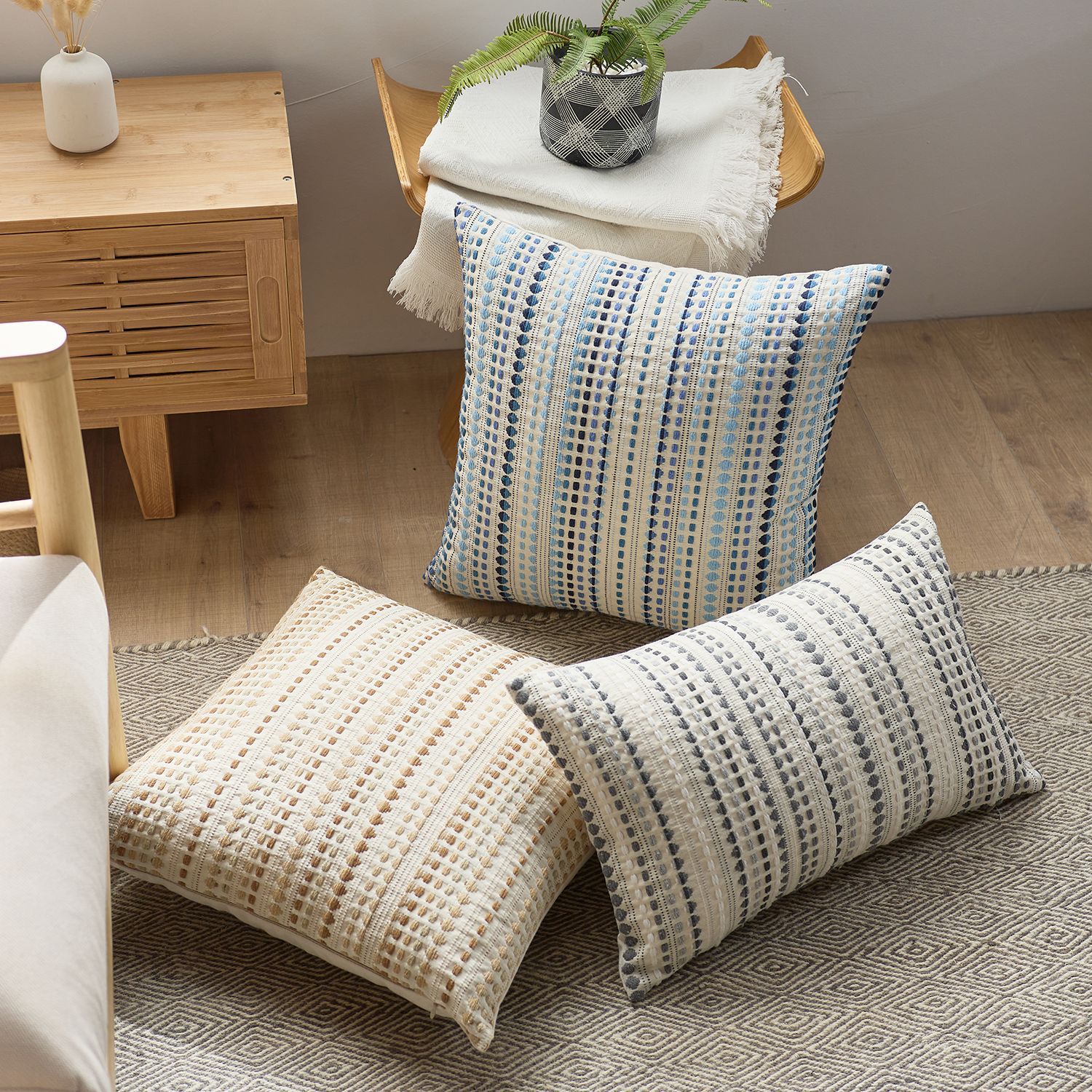 130g Weight Sofa Covers Home Textiles & Decor Type Polyester Material Stripe Pattern Simple Style Style Multicolor Color Simple Style Stripe Polyester Sofa Covers Couch & Sofa Decor 无