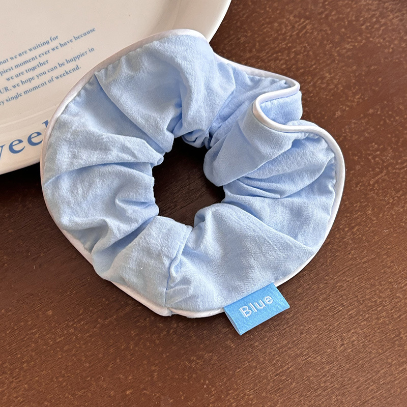 Blue Ballet Style Hair Scrunchie With Bowknot Hair Accessory_voghion.com