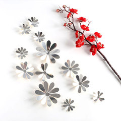 12隻3D立體鏡面蝴蝶 太陽花 婚慶節日裝飾蝴蝶臥室客廳裝飾牆貼