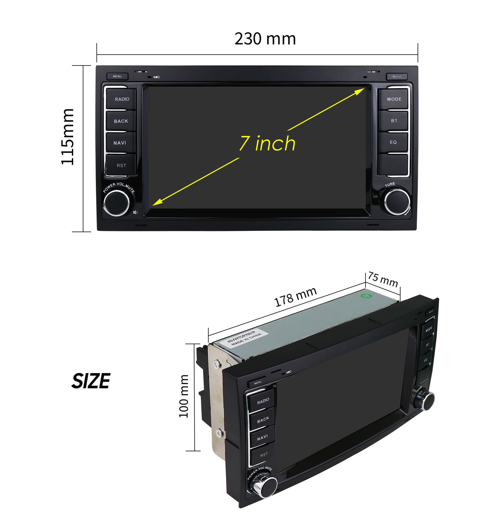 7-inch suitable for Volkswagen Touareg Touareg wireless carplay Bluetooth Android central control car navigator