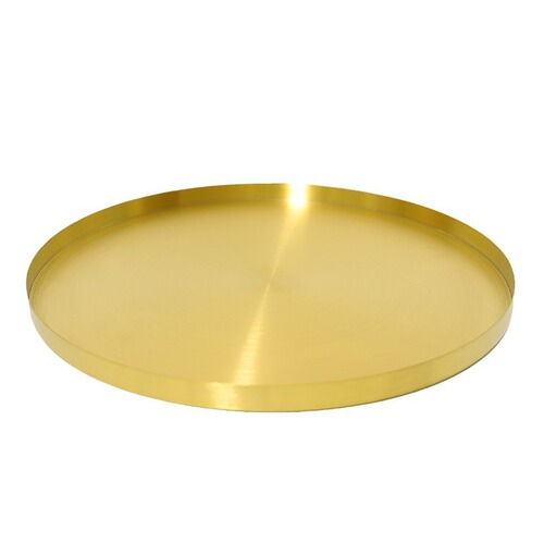 Manufacturer wholesale Nordic metal tray new stainless steel round storage tray ornaments home accessories tray disc