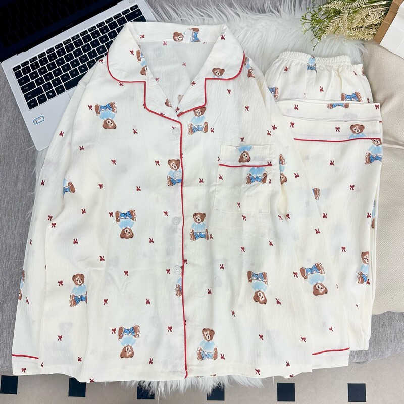 2026 New Style Women's Pajamas Long-Sleeved Cardigan Sweet and Cute Spring and Autumn Wearable Home Wear Set Wholesale 2026 New Style Women's Pajamas Long-Sleeved Cardigan Sweet and Cute Spring and Autumn Wearable Home Wear Set Wholesale