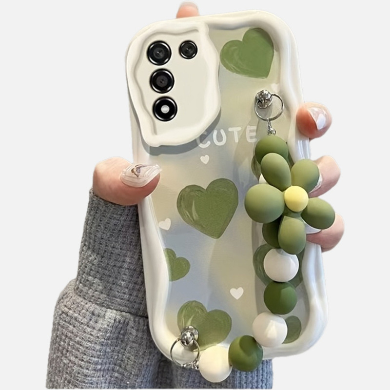 Cross-Border Mobile Phone Cases Covers Bags Cream Texture Flower Chain Beads Suitable Cross-Border Mobile Phone Cases Covers Bags Cream Texture Flower Chain Beads Suitable