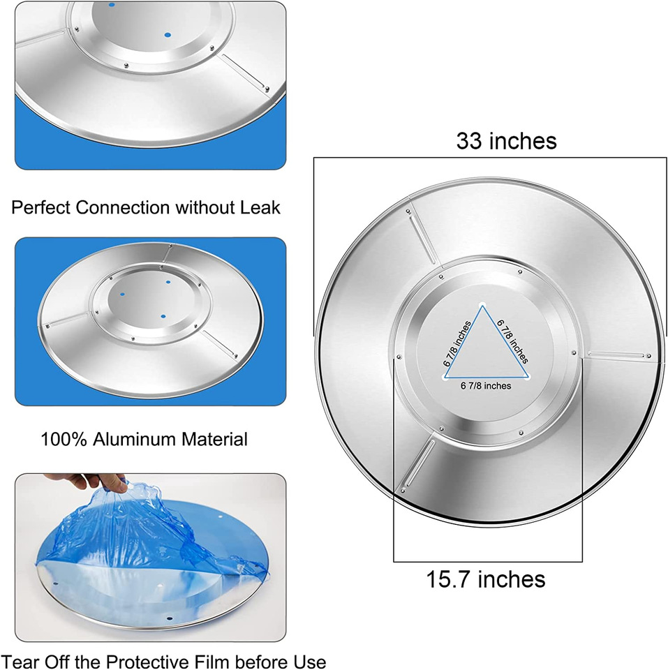 Accesorios de calefactor de gas de paraguas al aire libre cubierta reflectante de cuatro piezas fácil de ensamblar con tornillo precio al por mayor negociable